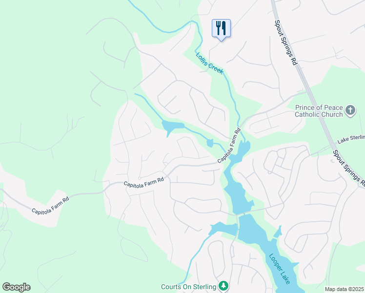 map of restaurants, bars, coffee shops, grocery stores, and more near 6720 Blooming Iris Court in Flowery Branch