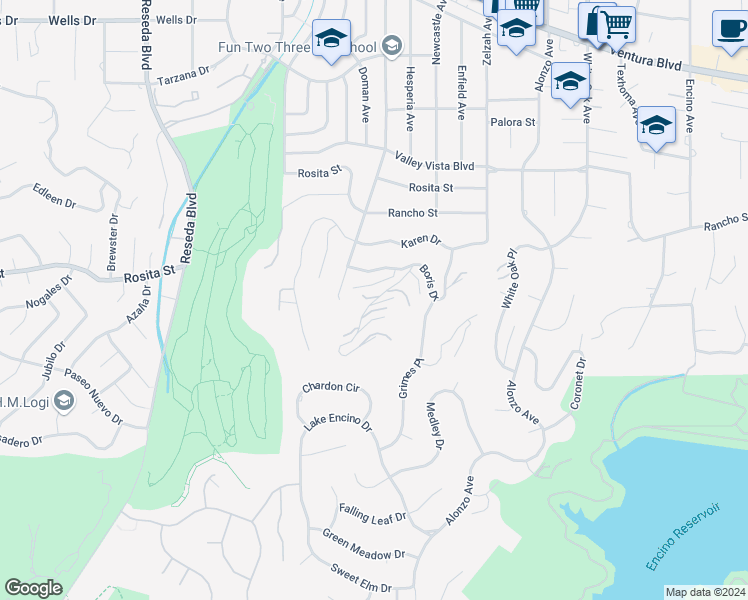 map of restaurants, bars, coffee shops, grocery stores, and more near 4561 Gable Drive in Los Angeles