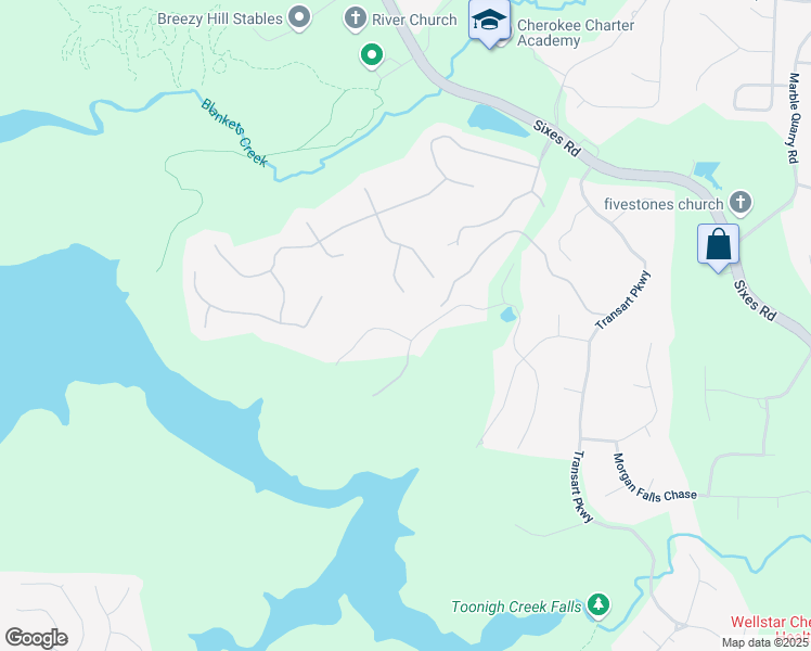 map of restaurants, bars, coffee shops, grocery stores, and more near 332 William Falls Drive in Canton