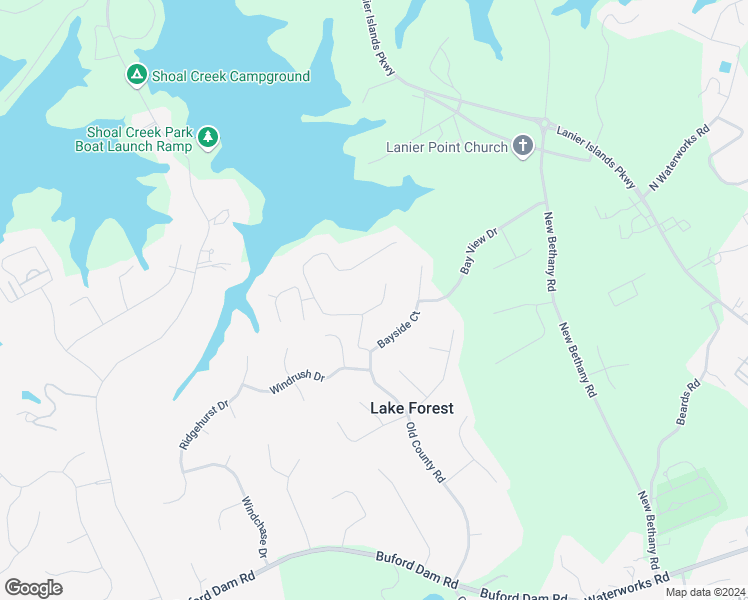 map of restaurants, bars, coffee shops, grocery stores, and more near 5807 County Court in Buford