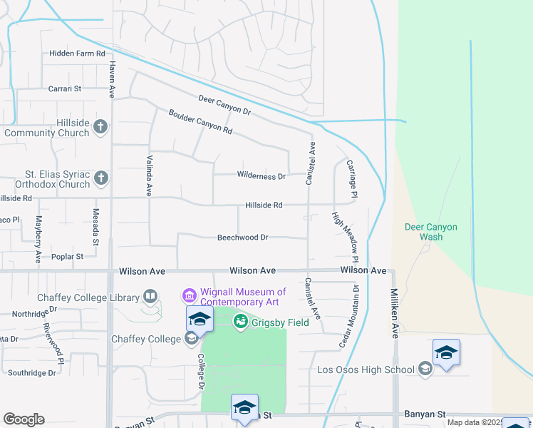 map of restaurants, bars, coffee shops, grocery stores, and more near 10935 Hillside Road in Rancho Cucamonga