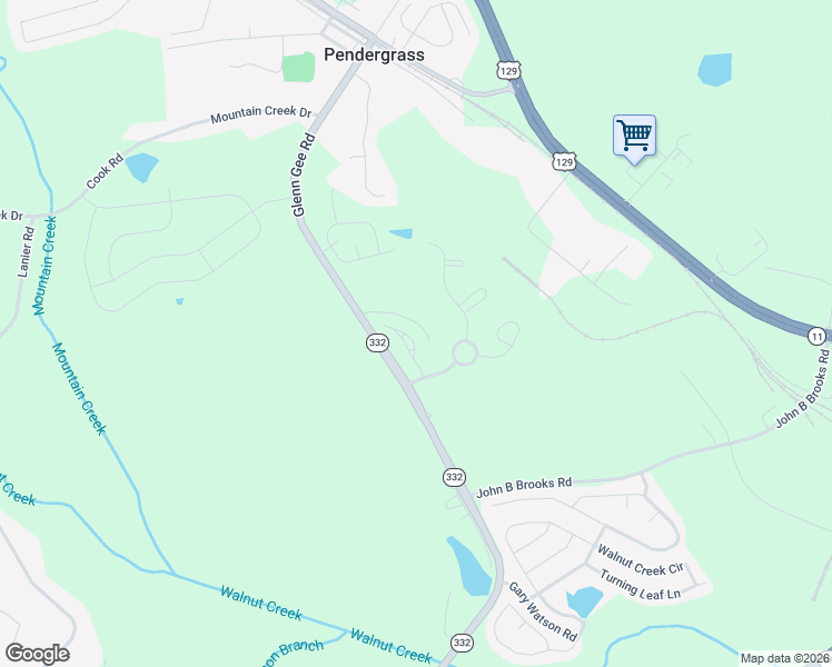 map of restaurants, bars, coffee shops, grocery stores, and more near 574 Cottage Loop in Pendergrass