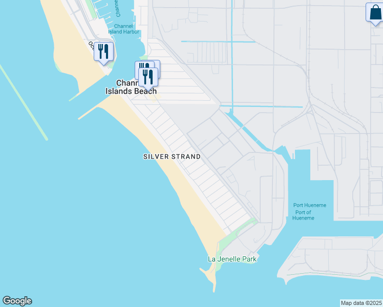 map of restaurants, bars, coffee shops, grocery stores, and more near 133 Santa Paula Avenue in Oxnard