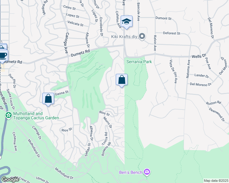 map of restaurants, bars, coffee shops, grocery stores, and more near 4626 Bedel Street in Los Angeles