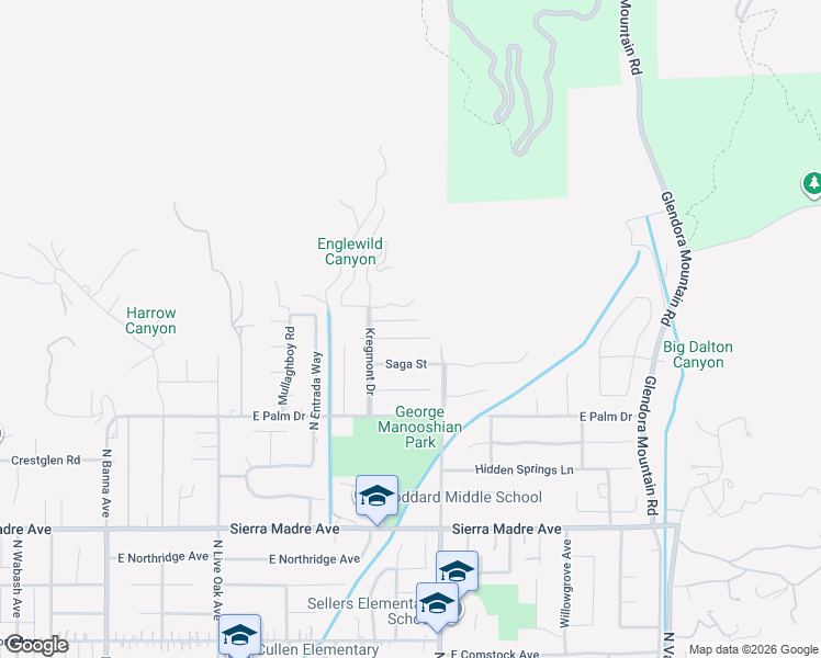 map of restaurants, bars, coffee shops, grocery stores, and more near 1029 Coronet Street in Glendora