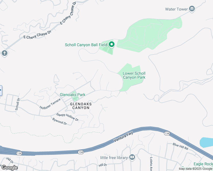 map of restaurants, bars, coffee shops, grocery stores, and more near 417 Coutin Lane in Glendale