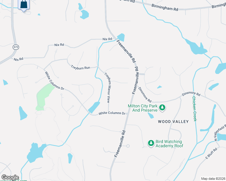 map of restaurants, bars, coffee shops, grocery stores, and more near 15345 Treyburn Manor View in Alpharetta