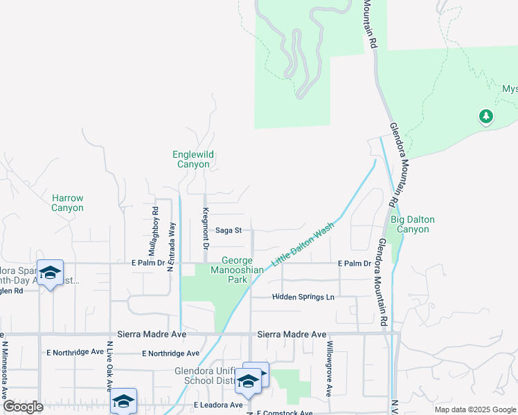 map of restaurants, bars, coffee shops, grocery stores, and more near 1018 Colby Trail Motorway in Glendora