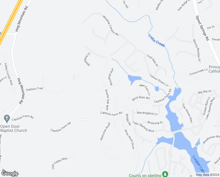 map of restaurants, bars, coffee shops, grocery stores, and more near 6808 Lake Overlook Lane in Flowery Branch
