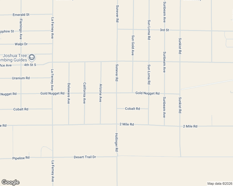 map of restaurants, bars, coffee shops, grocery stores, and more near Sunever Road in Joshua Tree