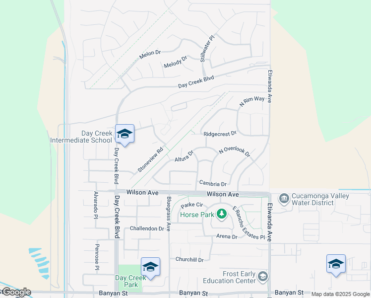 map of restaurants, bars, coffee shops, grocery stores, and more near 5531 San Carlos Court in Rancho Cucamonga