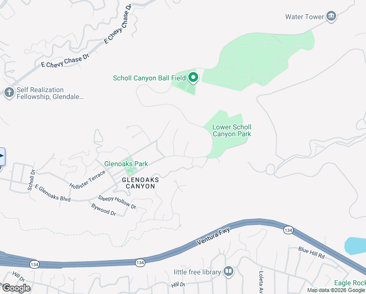 map of restaurants, bars, coffee shops, grocery stores, and more near 417 Coutin Lane in Glendale