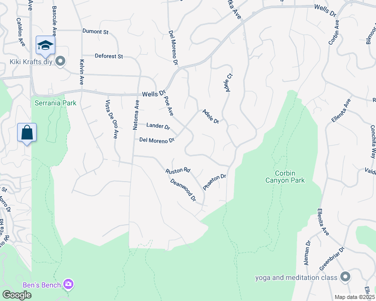 map of restaurants, bars, coffee shops, grocery stores, and more near 4600 Poe Avenue in Los Angeles