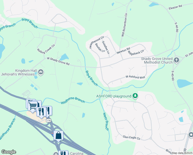 map of restaurants, bars, coffee shops, grocery stores, and more near 106 Hollingshed Creek Boulevard in Irmo