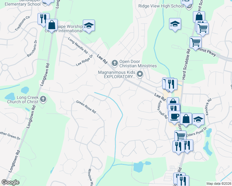 map of restaurants, bars, coffee shops, grocery stores, and more near 6 Cane Break Court in Columbia