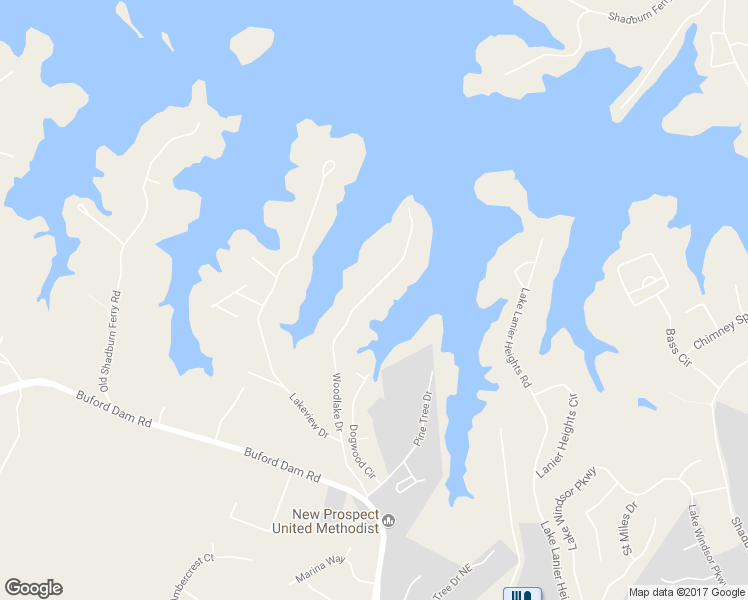 map of restaurants, bars, coffee shops, grocery stores, and more near 6243 Woodlake Dr in Buford