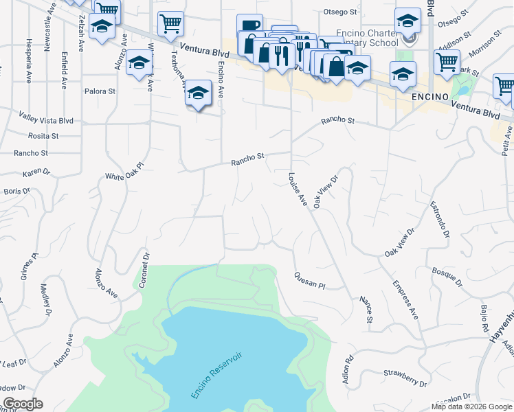 map of restaurants, bars, coffee shops, grocery stores, and more near 4621 Charmion Lane in Los Angeles