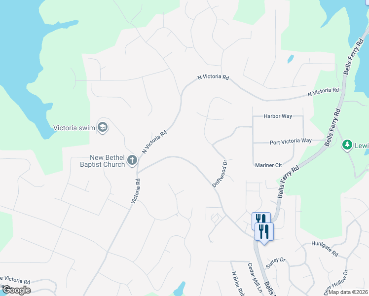 map of restaurants, bars, coffee shops, grocery stores, and more near 478 Victoria Road in Woodstock