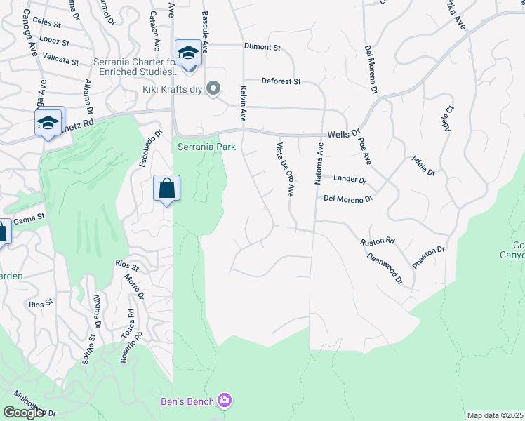 map of restaurants, bars, coffee shops, grocery stores, and more near 4619 Westchester Drive in Los Angeles