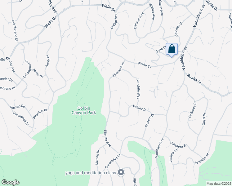 map of restaurants, bars, coffee shops, grocery stores, and more near 19714 Komar Drive in Los Angeles