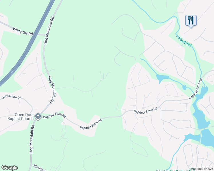 map of restaurants, bars, coffee shops, grocery stores, and more near 5532 Oakfern Trail in Flowery Branch