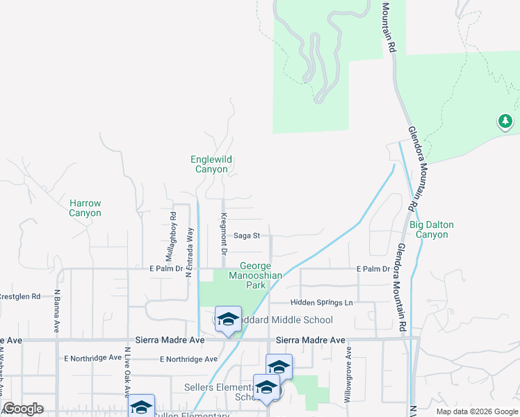 map of restaurants, bars, coffee shops, grocery stores, and more near 1029 Coronet Street in Glendora