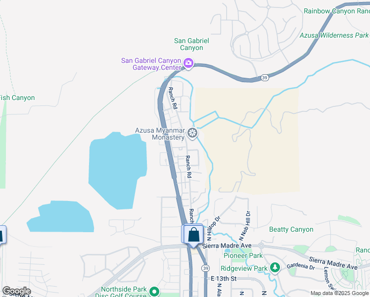 map of restaurants, bars, coffee shops, grocery stores, and more near 202 Evergreen Court in Azusa