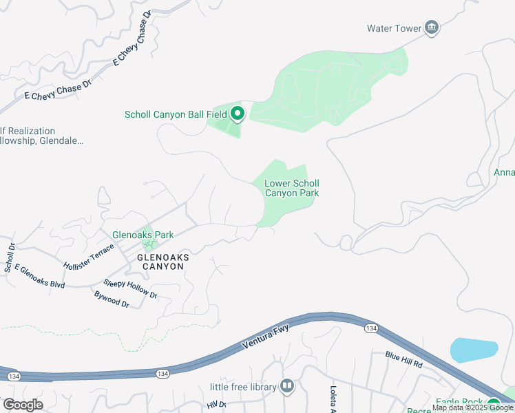 map of restaurants, bars, coffee shops, grocery stores, and more near 2811 East Glenoaks Boulevard in Glendale