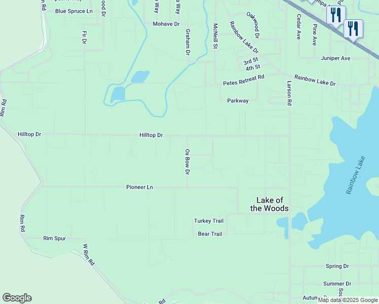 map of restaurants, bars, coffee shops, grocery stores, and more near 1489 Ox Bow Drive in Navajo County