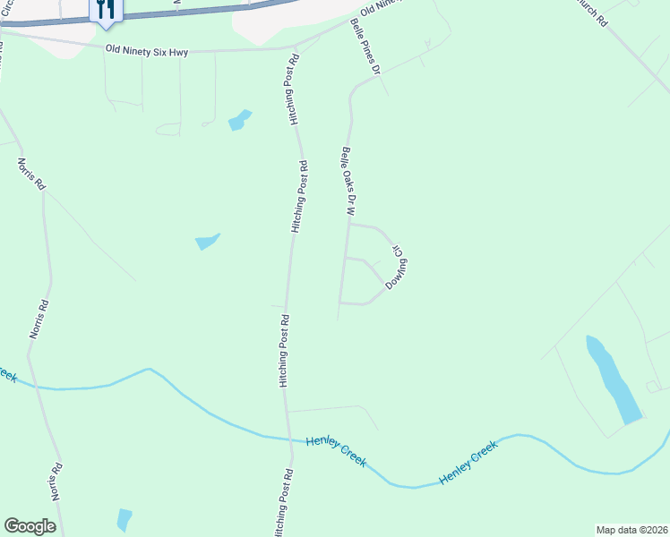 map of restaurants, bars, coffee shops, grocery stores, and more near 304 Belle Oaks Drive West in Greenwood