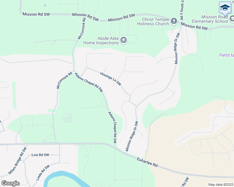 map of restaurants, bars, coffee shops, grocery stores, and more near 17B Vinnings Lane Southwest in Cartersville