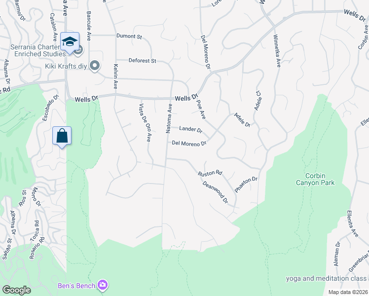 map of restaurants, bars, coffee shops, grocery stores, and more near 4532 Del Moreno Drive in Los Angeles