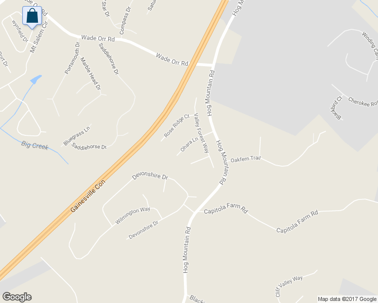 map of restaurants, bars, coffee shops, grocery stores, and more near 5423 Ohara Lane in Flowery Branch