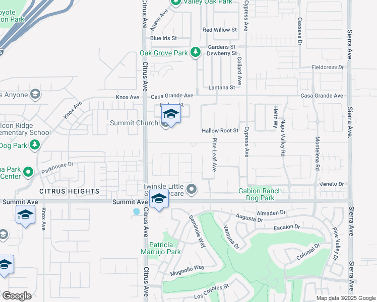 map of restaurants, bars, coffee shops, grocery stores, and more near 16176 Messina Street in Fontana