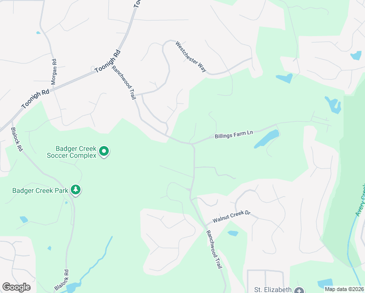map of restaurants, bars, coffee shops, grocery stores, and more near 1225 Ranchwood Trail in Canton
