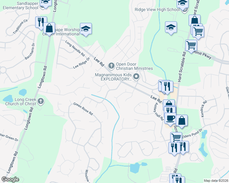 map of restaurants, bars, coffee shops, grocery stores, and more near 6 Cane Break Court in Columbia