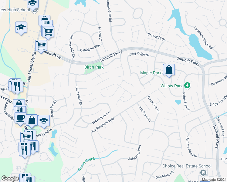 map of restaurants, bars, coffee shops, grocery stores, and more near 1310 May Oak Circle in Columbia
