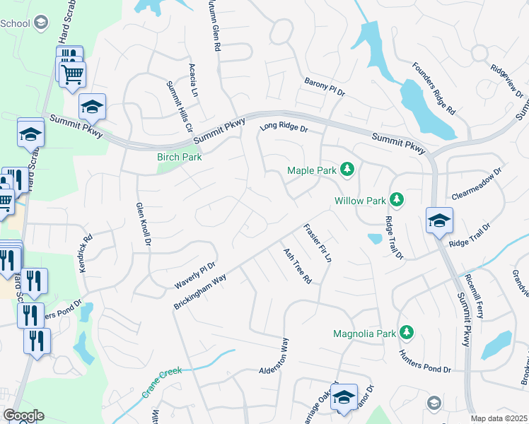 map of restaurants, bars, coffee shops, grocery stores, and more near 2 May Oak Court in Columbia