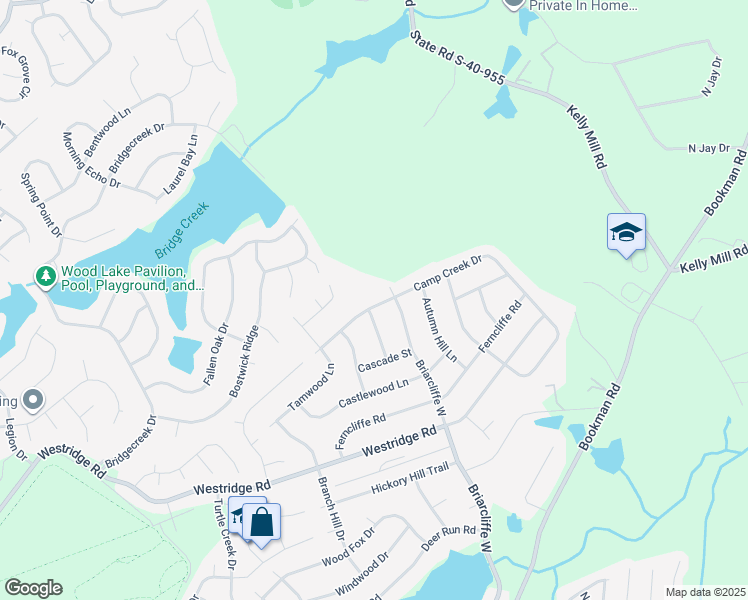 map of restaurants, bars, coffee shops, grocery stores, and more near 208 Camp Creek Drive in Elgin