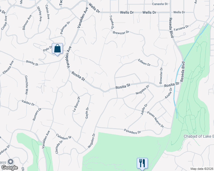 map of restaurants, bars, coffee shops, grocery stores, and more near 4615 Maleza Place in Los Angeles