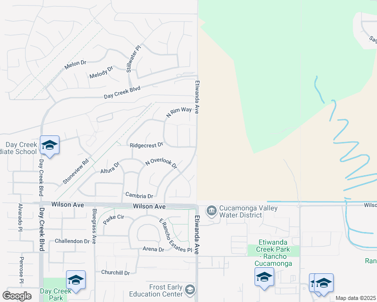 map of restaurants, bars, coffee shops, grocery stores, and more near 12877 Golden Prairie Drive in Rancho Cucamonga