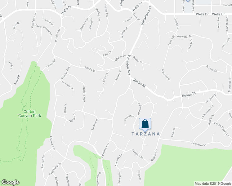 map of restaurants, bars, coffee shops, grocery stores, and more near 4607 Vanalden Avenue in Los Angeles