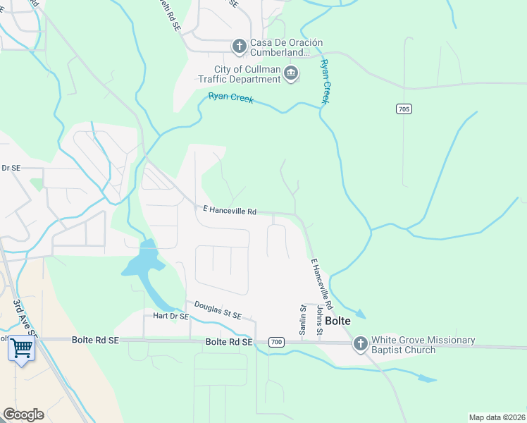 map of restaurants, bars, coffee shops, grocery stores, and more near 1823 Oak Meadow Drive Southeast in Cullman