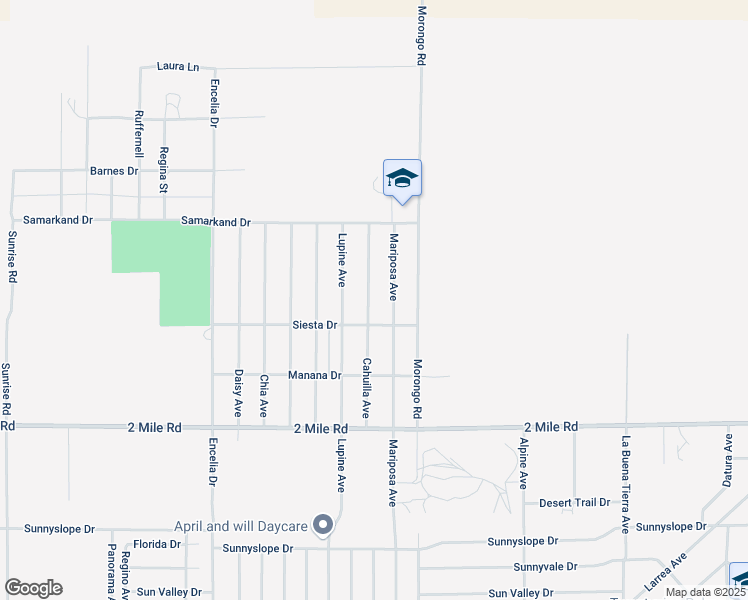 map of restaurants, bars, coffee shops, grocery stores, and more near 5453 Cahuilla Avenue in Twentynine Palms