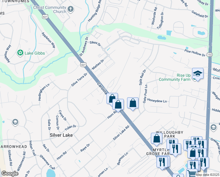 map of restaurants, bars, coffee shops, grocery stores, and more near 4802 Sebastian Lane in Wilmington