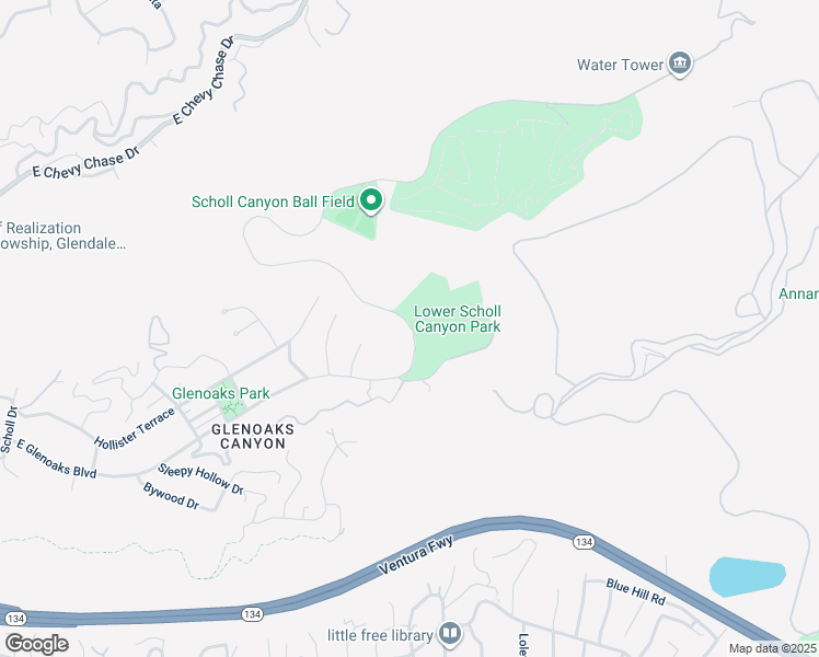 map of restaurants, bars, coffee shops, grocery stores, and more near 2821 East Glenoaks Boulevard in Glendale