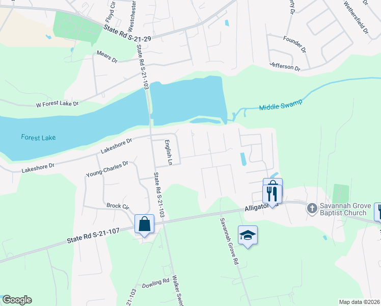 map of restaurants, bars, coffee shops, grocery stores, and more near 2112 Kristens Channel in Florence