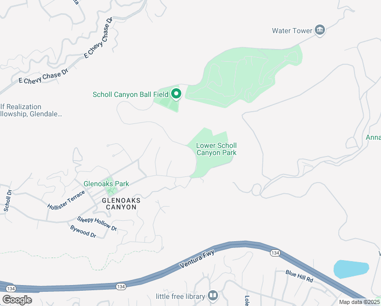 map of restaurants, bars, coffee shops, grocery stores, and more near 2821 East Glenoaks Boulevard in Glendale
