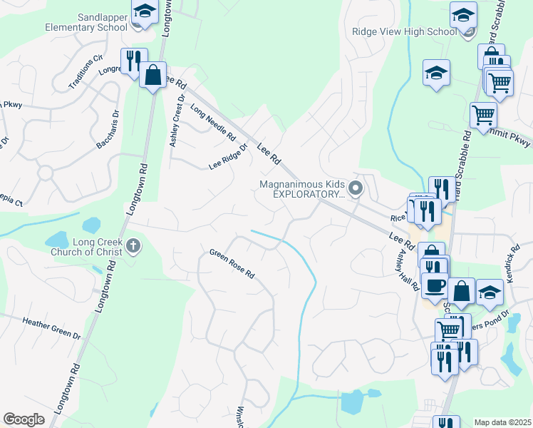 map of restaurants, bars, coffee shops, grocery stores, and more near 109 Berry Ridge Circle in Columbia