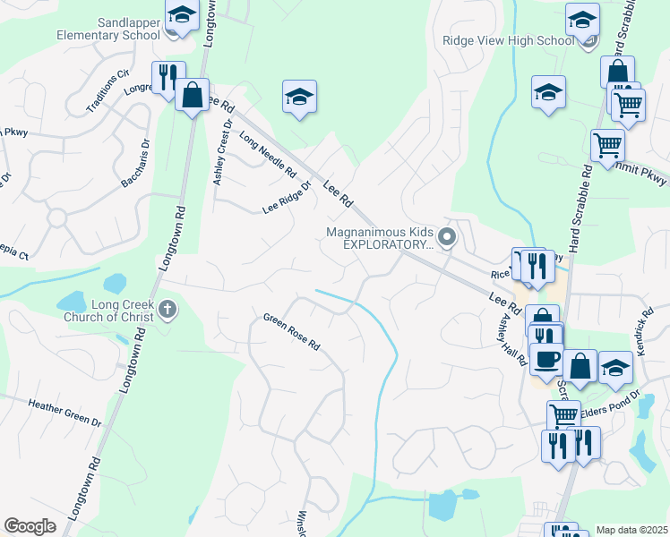map of restaurants, bars, coffee shops, grocery stores, and more near 109 Berry Ridge Circle in Columbia